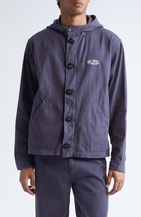Hodded Herringbone Twill Jacket