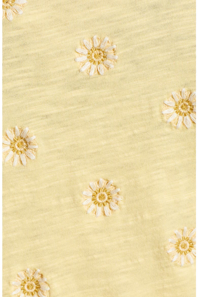 Daisy All Over Embroidered Cotton Tee, Alternate, color, YELLOW