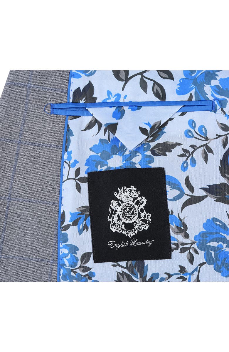 English Laundry Plaid Trim Fit Wool Blend Two-Piece Suit, Alternate, color, Gray