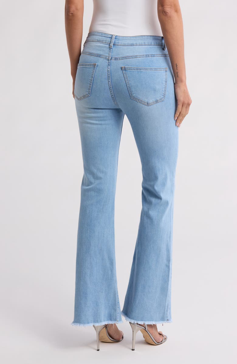 BEBE DENIM Rhinestone Fringe Straight Leg Jeans, Alternate, color, 