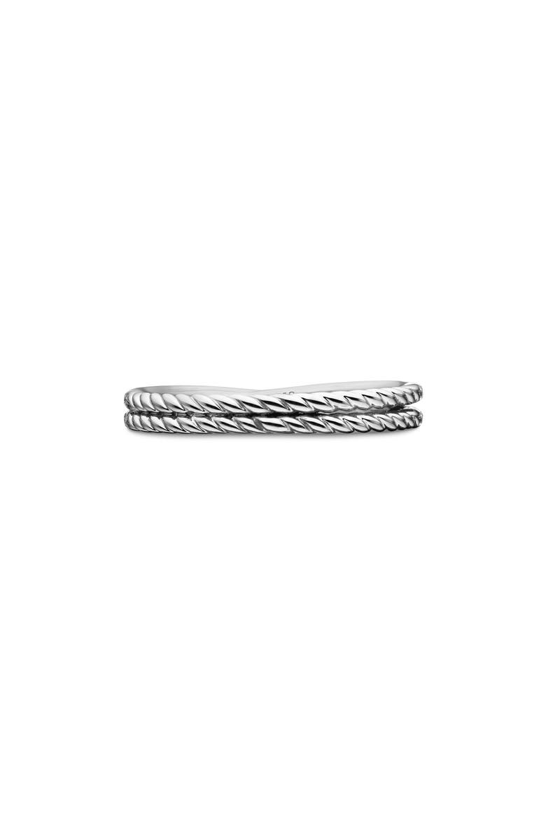 DY Crossover® Micro Pavé Band Ring in Platinum with Diamonds, Alternate, color, PLATINUM