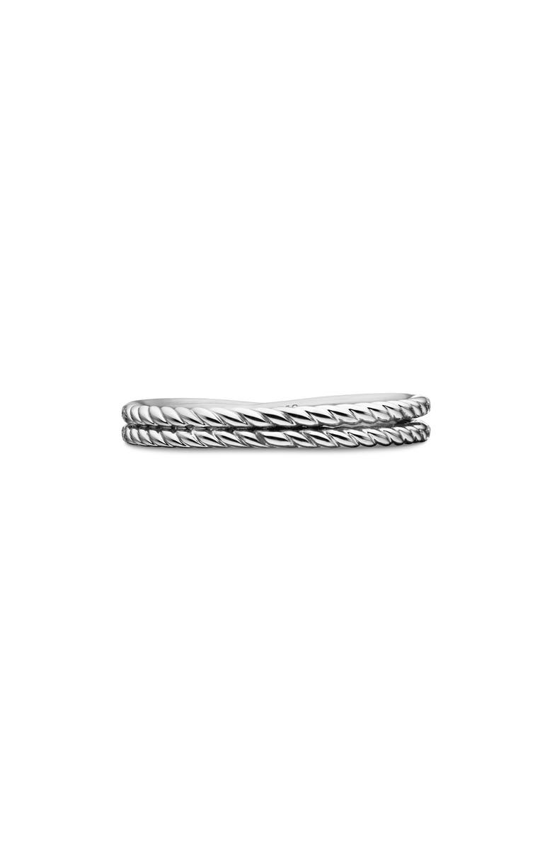 David Yurman DY Crossover<sup>®</sup> Micro Pavé Band Ring in Platinum with Diamonds, Alternate, color, Platinum