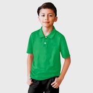 CITY THREADS Boys Soft 100% Cotton Jersey 2-Button Short Sleeve Polo Shirt