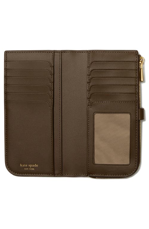 Kate Spade New York Deco Pebbled Leather Zip Wallet In Brown