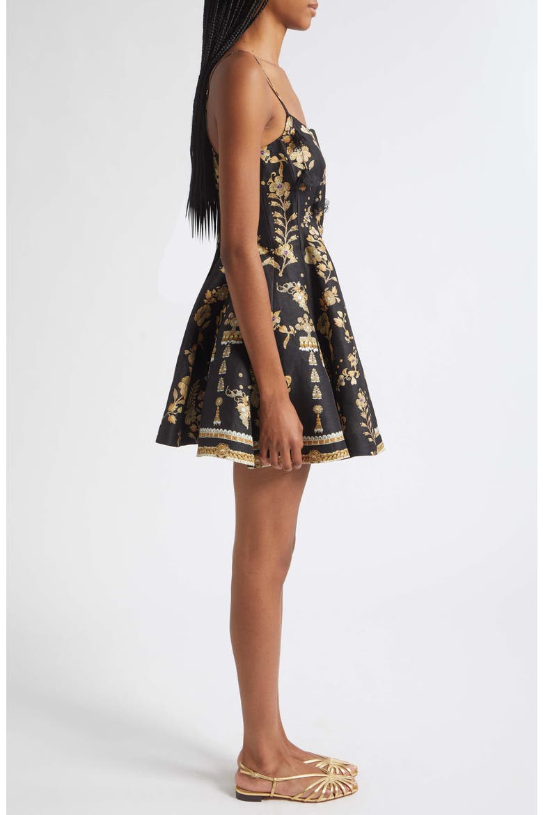 Crystal Embellished Linen & Silk Corset Dress, Alternate, color, TAURUS RISING
