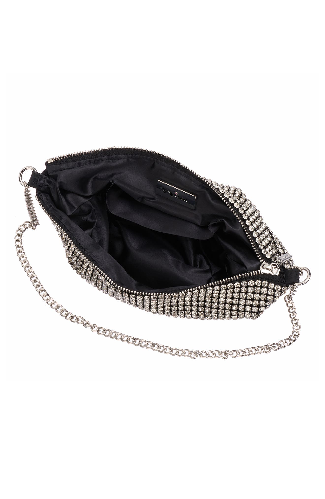 Nina Large Crystal Baguette Bag, Alternate, color, 