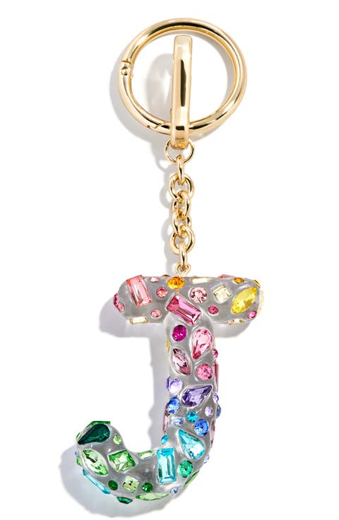 Crystal Initial Key Ring Bag Charm