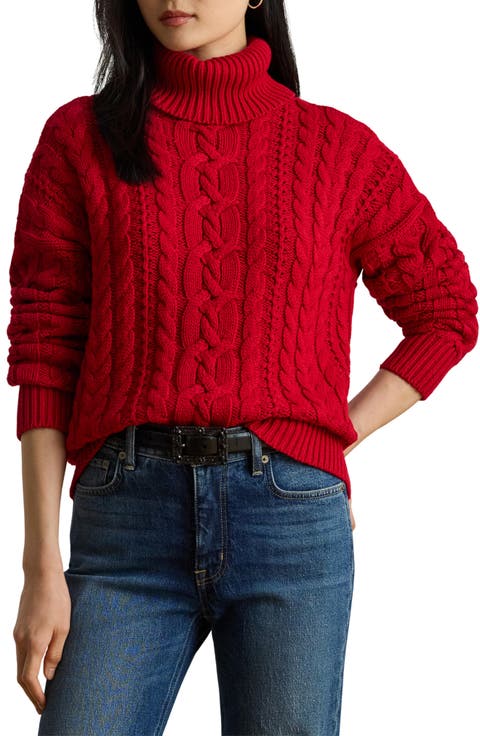 Turtleneck Cable Knit Sweater