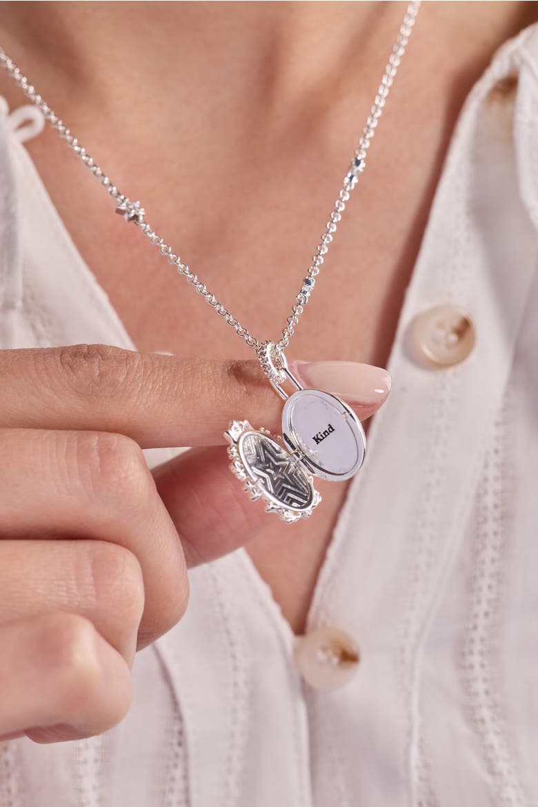 American Girl® Samantha 'Kind' Locket Necklace, Alternate, color, Silver