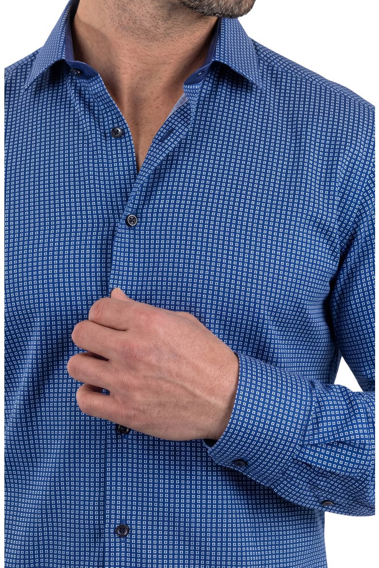 Einstein Contemporary Fit Button-Up Shirt, Alternate, color, BLUE