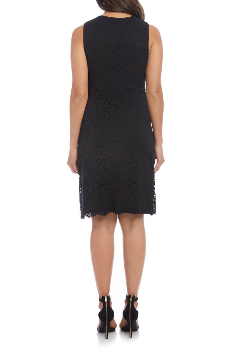 Milan Lace Cocktail Dress, Alternate, color, BLACK W/ BLACK