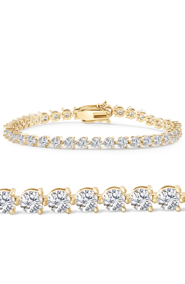Bliss Diamond Certified 4.20Ct TW Diamond 3-Prong Tennis Bracelet 7" 14k Gold Lab Grown, Main, color, 14K Yellow Gold