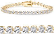 Bliss Diamond Certified 4.20Ct TW Diamond 3-Prong Tennis Bracelet 7" 14k Gold Lab Grown