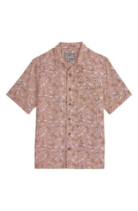 Camino Pucker Short Sleeve Recycled Polyester Button-Up Shirt