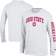 Champion Men's Champion White Ohio State Buckeyes Arch Over Logo 2-Hit Long Sleeve T-Shirt