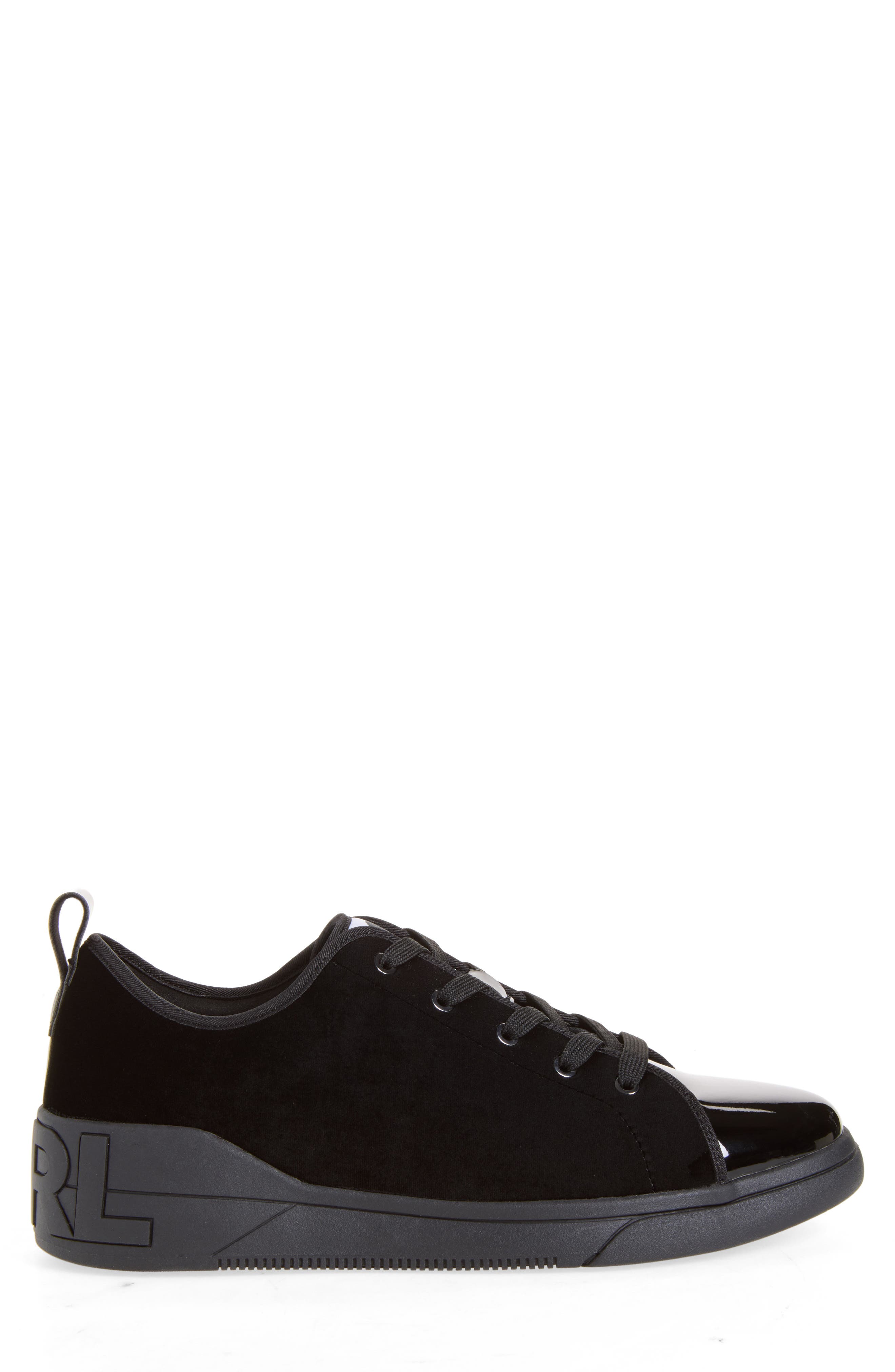 Aimon Court Sneaker, Alternate, color, BLACK