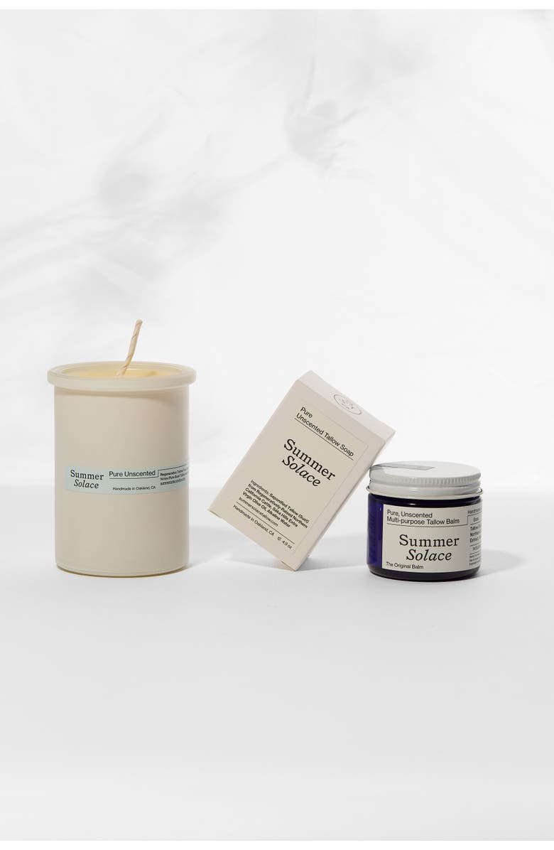 Summer Solace Tallow Pure Unscented Tallow Gift Set, Main, color, White / Off-White