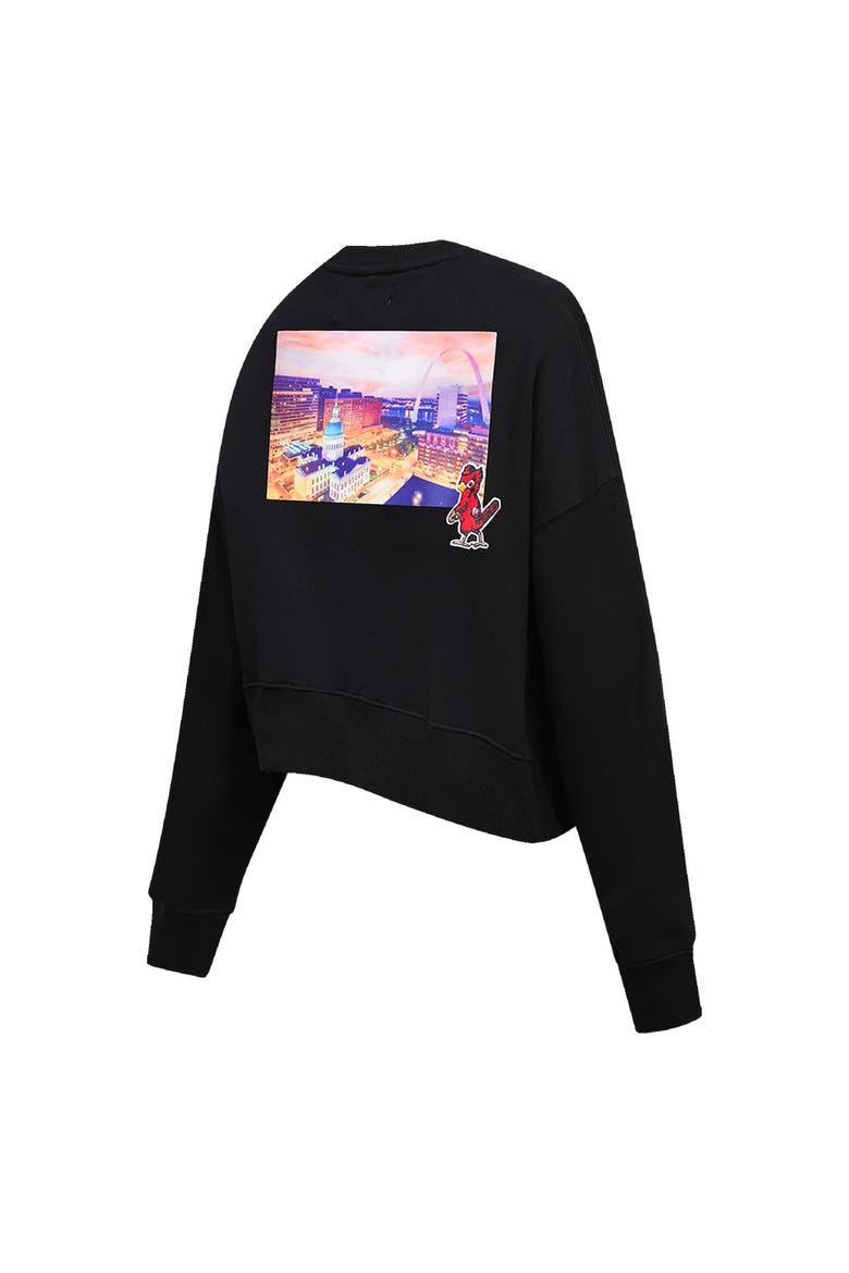 Women's Pro Standard Black St. Louis Cardinals City Scape Pullover Sweatshirt, Alternate, color, Black