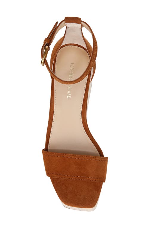 Veronica Beard Gianna Raffia Wedge Sandal In Caramel