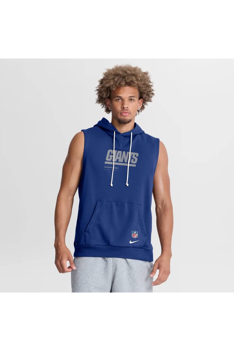 Men's Nike Royal New York Giants Sideline Standard Issue Dri-FIT Sleeveless Hoodie, Main, color, Royal