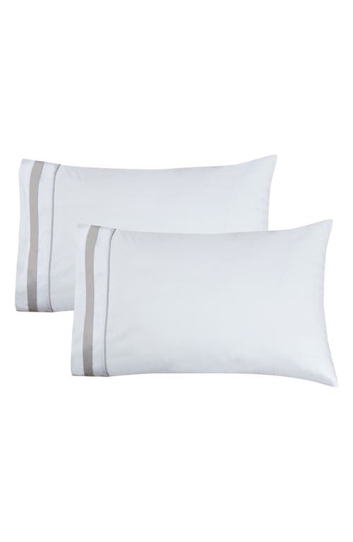 Melange Home 300 Thread Count Percale Border Sheet Set In Gray