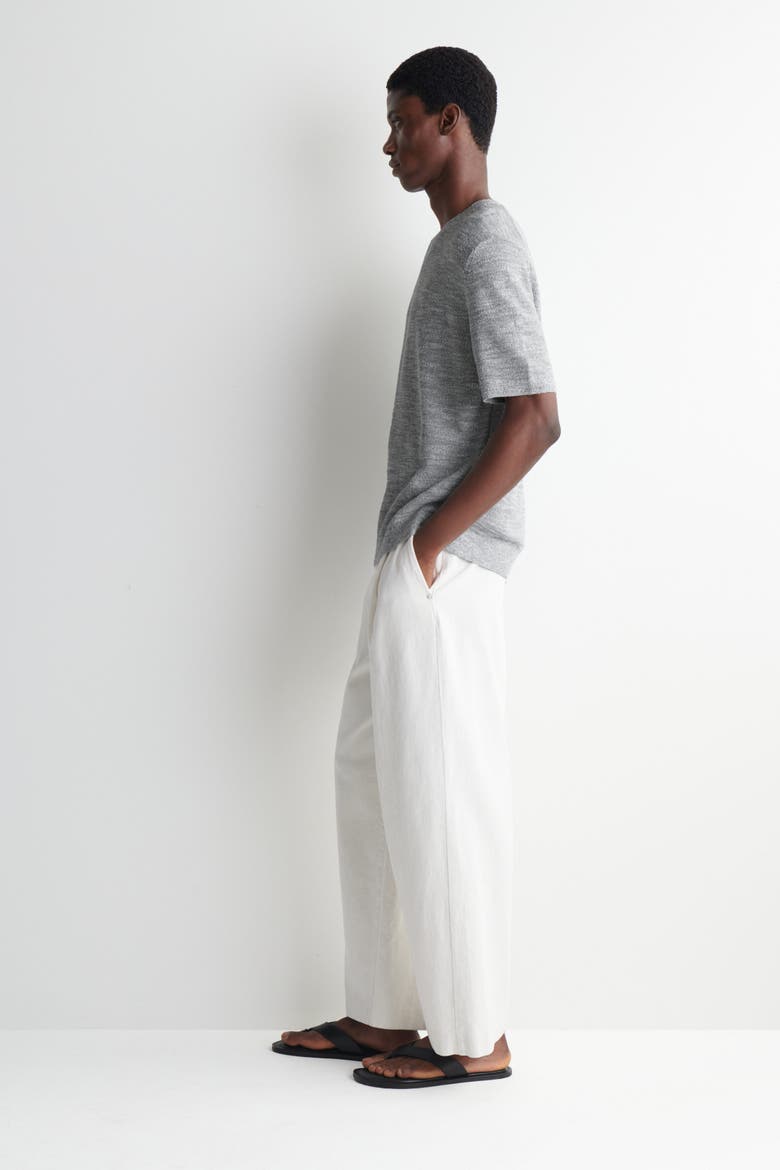 Relaxed Bouclé-knit T-shirt, Alternate, color, GRAY MÉLANGE