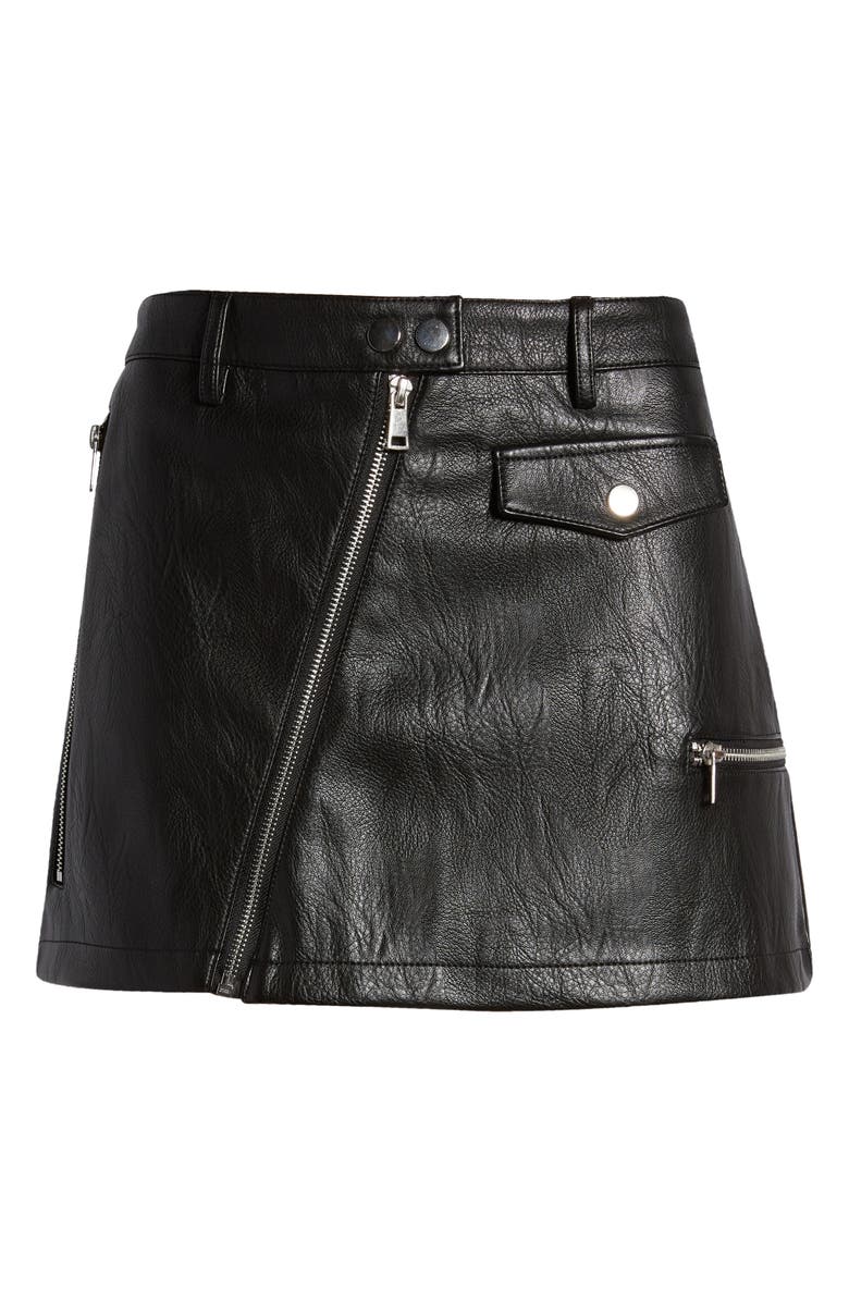 Topshop Biker Faux Leather Micro Miniskirt, Alternate, color, 