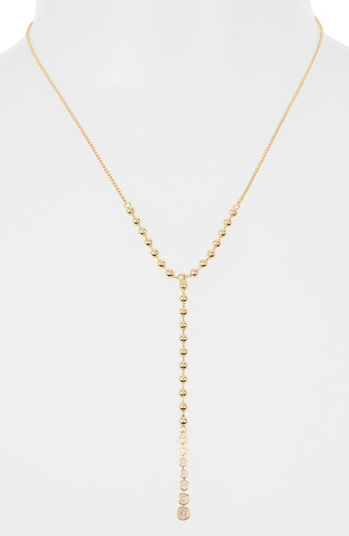 Nordstrom Rack Y-drop Bezel Necklace In Clear- Gold
