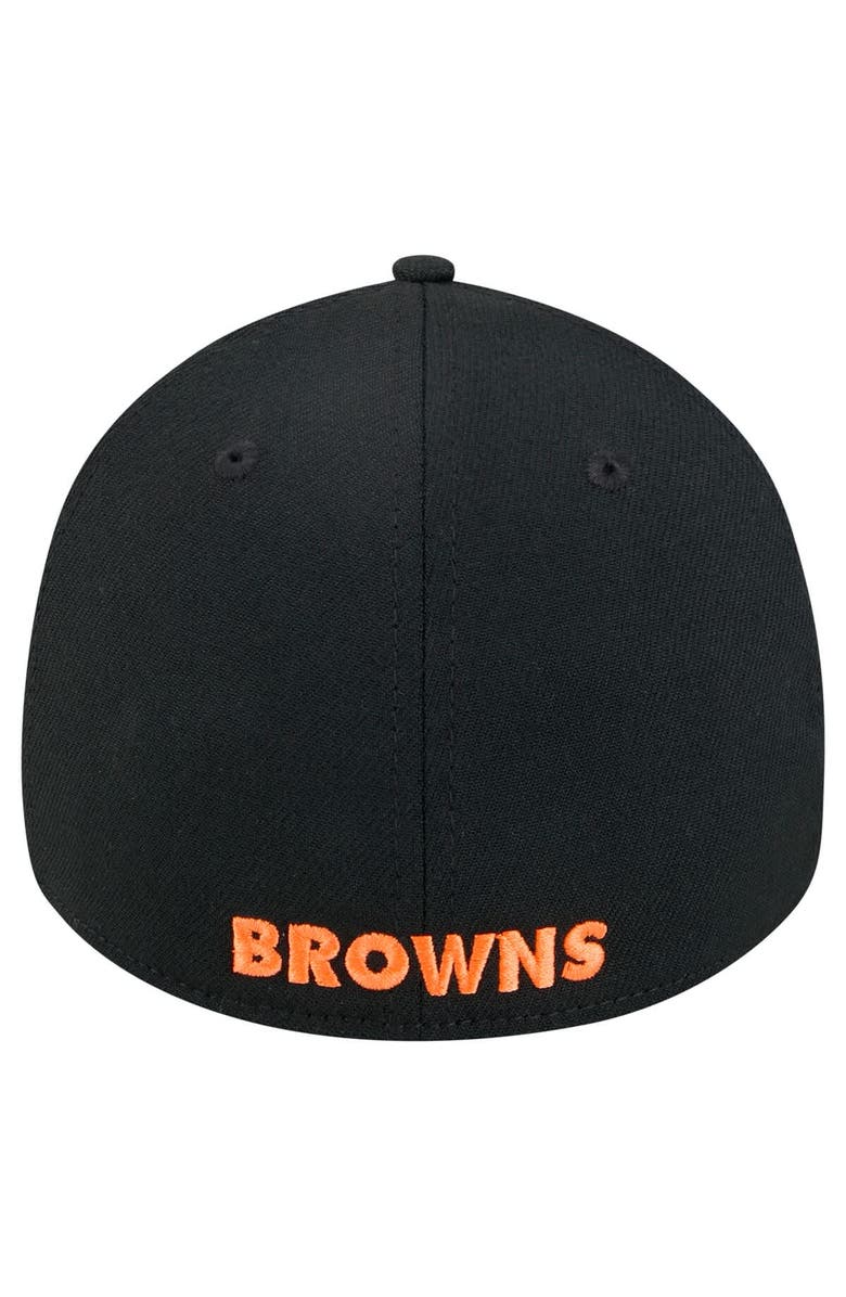 New Era Men's New Era Black Cleveland Browns Throwback Main 39THIRTY Flex Hat, Alternate, color, Black