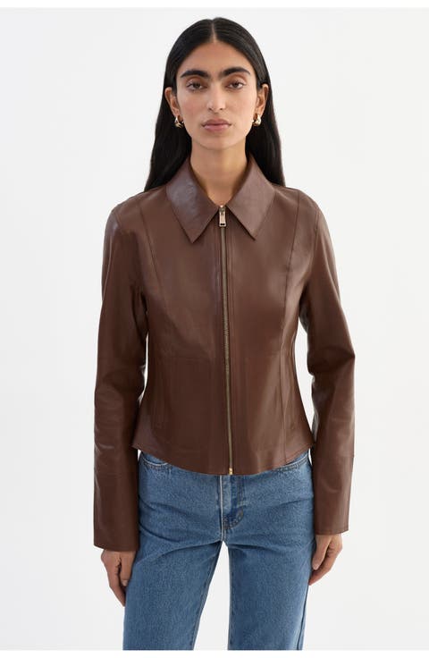 Clarie | Reversible Leather Jacket