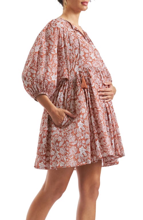 RIPE MATERNITY RIPE MATERNITY CALI LONG SLEEVE COTTON MATERNITY/NURSING DRESS 
