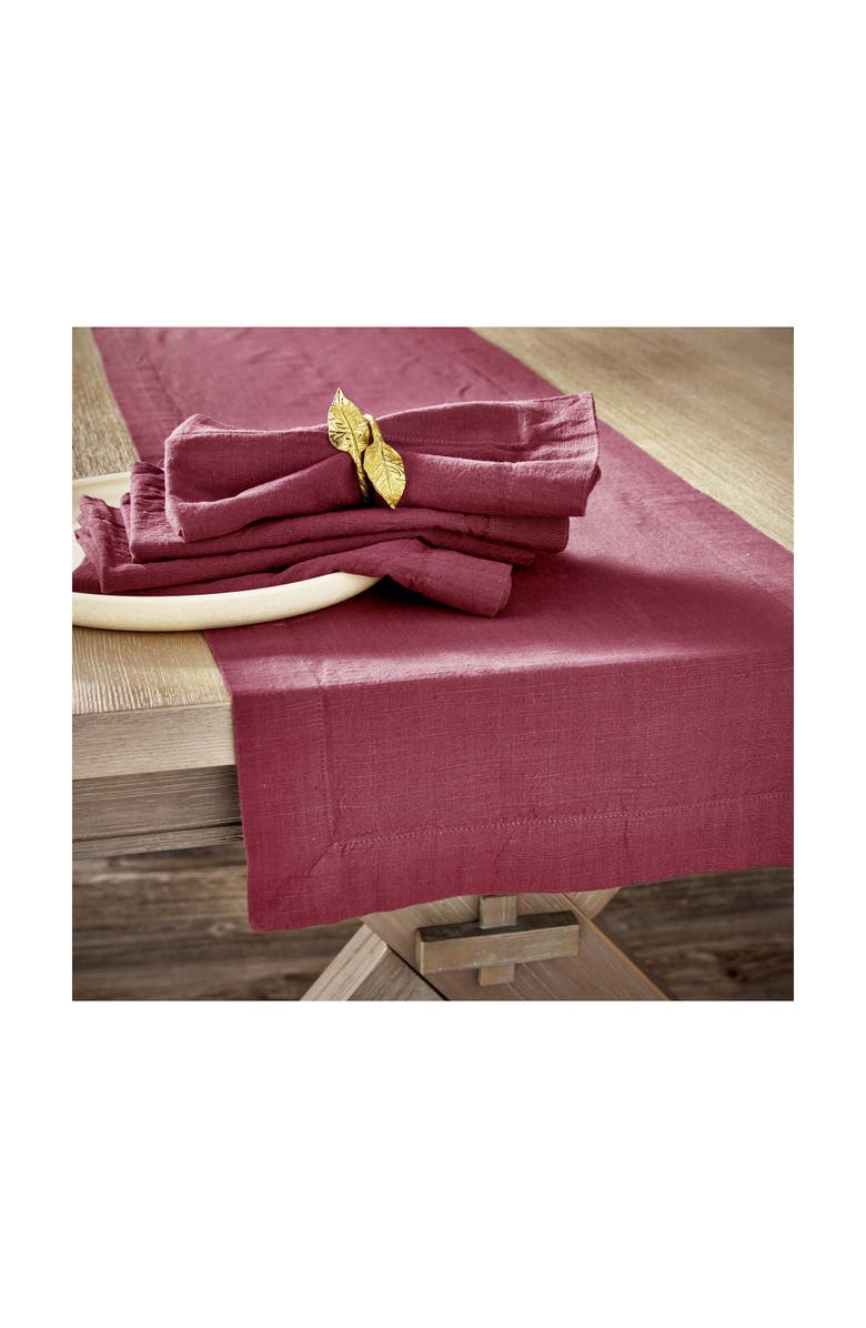 tag Threads Slub Runner Plum Purple Cotton Table Runner, Alternate, color, Purple