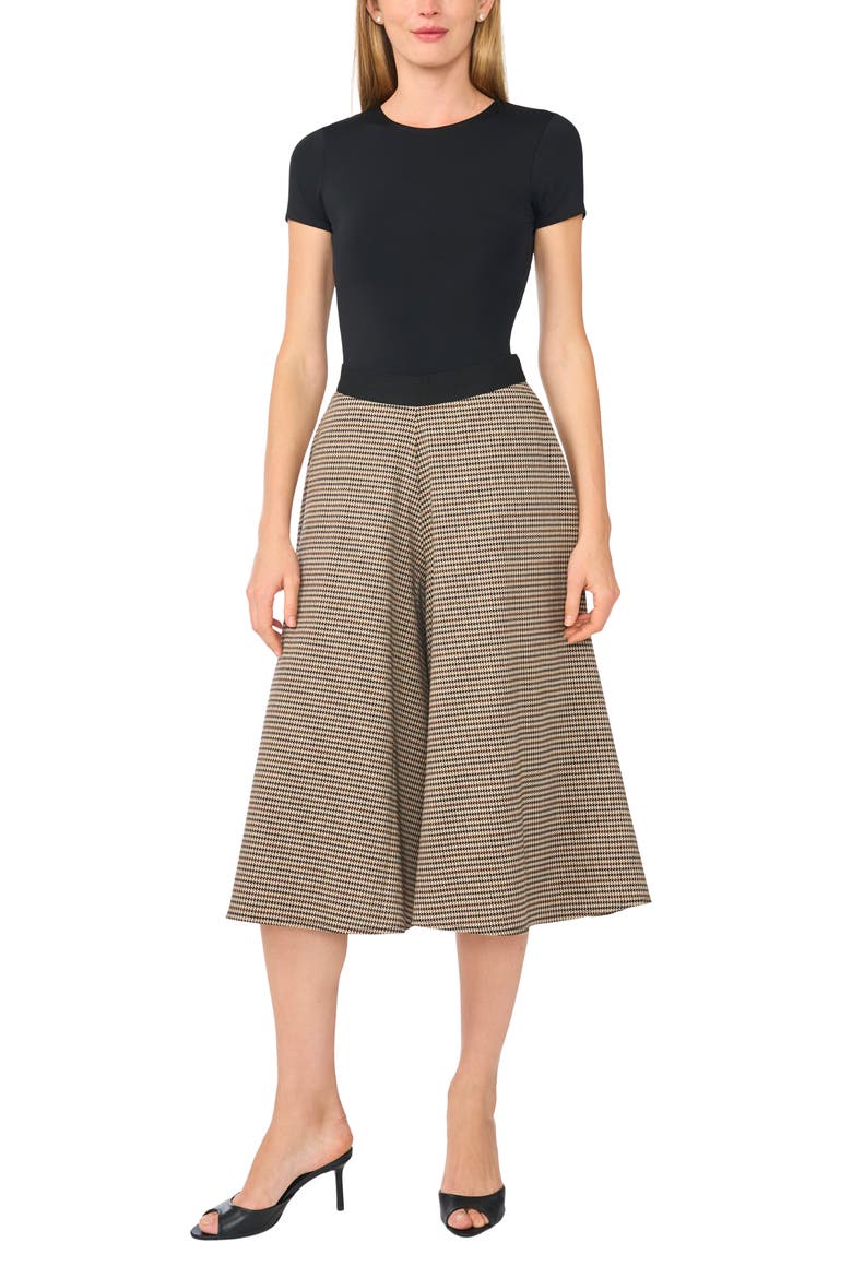 Houndstooth Culottes, Alternate, color, BEIGE PLAID