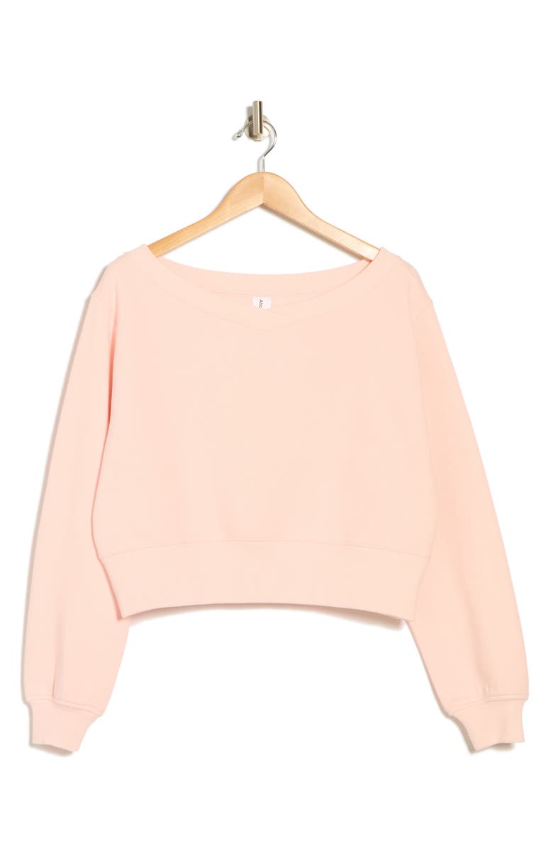 Abound V-Neck Crop Sweatshirt, Alternate, color, Pink Balm