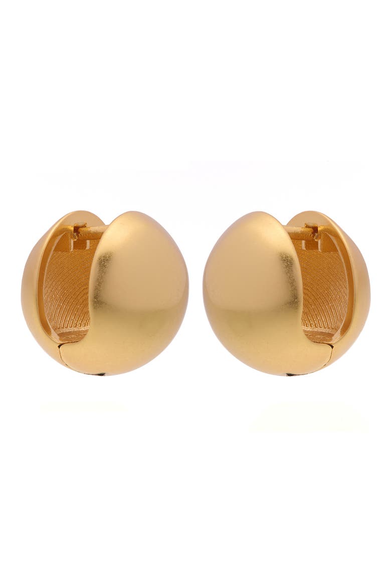 Pollie Polished Ball Huggie Hoop Earrings, Alternate, color, GOLD TONE