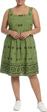 London Times Inverted Release Pleat Trapeze Dress