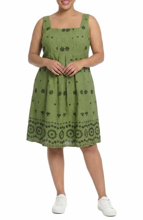 London Times Inverted Release Pleat Trapeze Dress