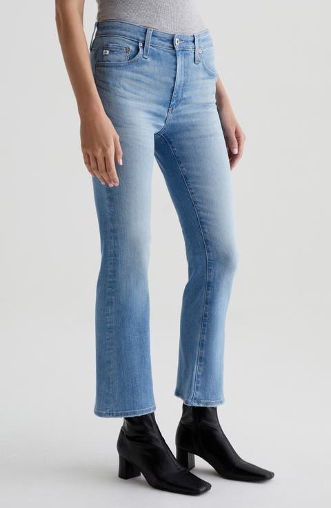Farrah Mid Rise Rise Crop Bootcut Jeans (Nordic Sea)