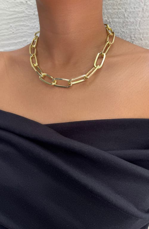 Adornia Chunky Paper Clip Chain Necklace In Gold