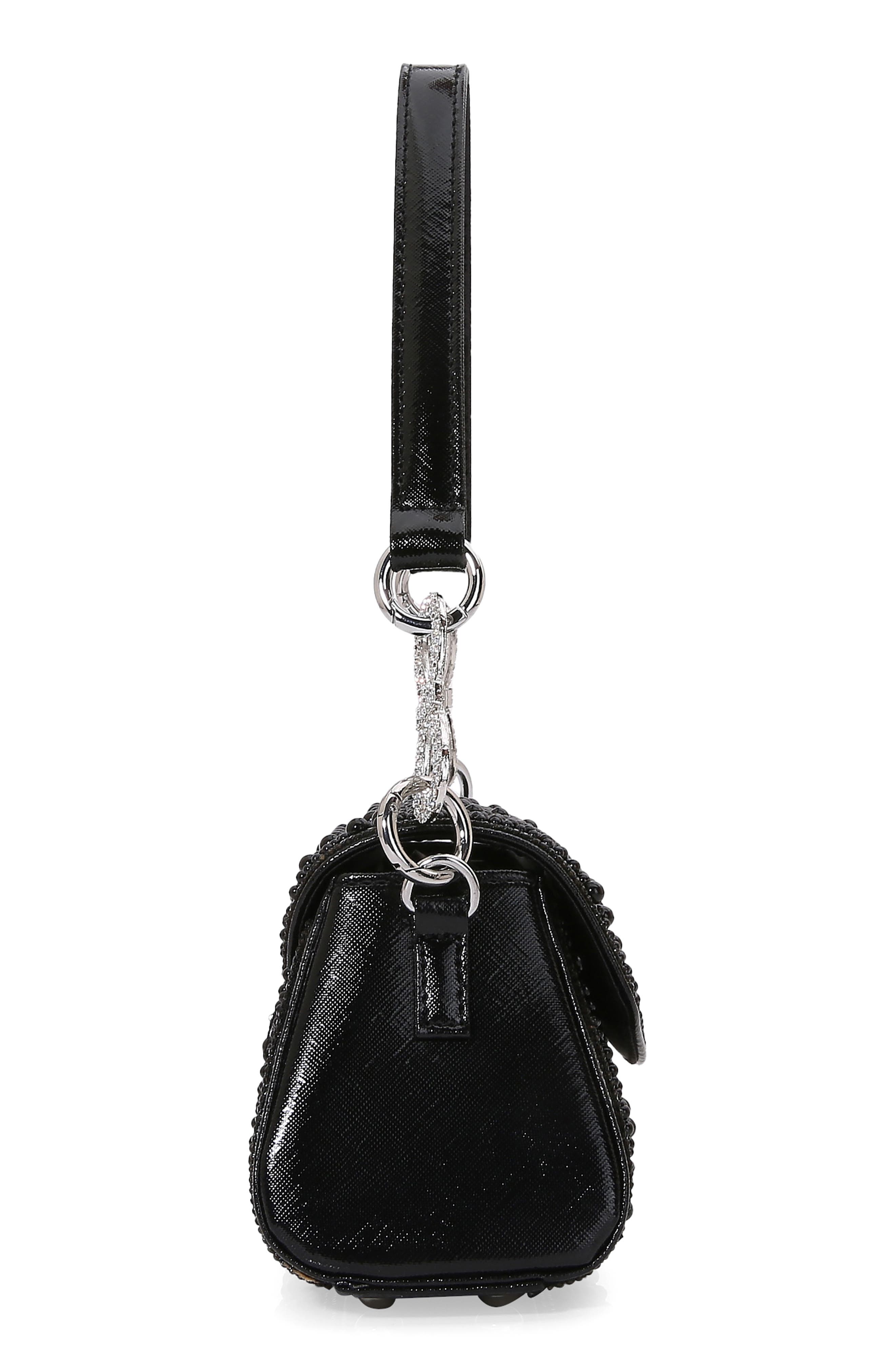 BERNESS Rhinestone Embellished Shoulder Bag, Alternate, color, Black