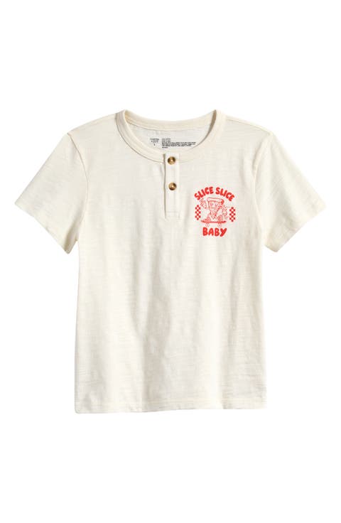 Kids' Pizza Slice Graphic Henley (Toddler & Little Kid)