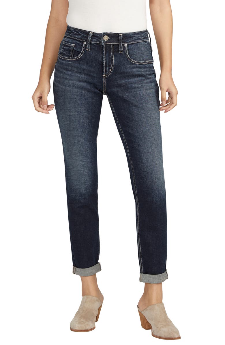 Silver Jeans Co. Mid Rise Slim Boyfriend Jeans, Main, color,
