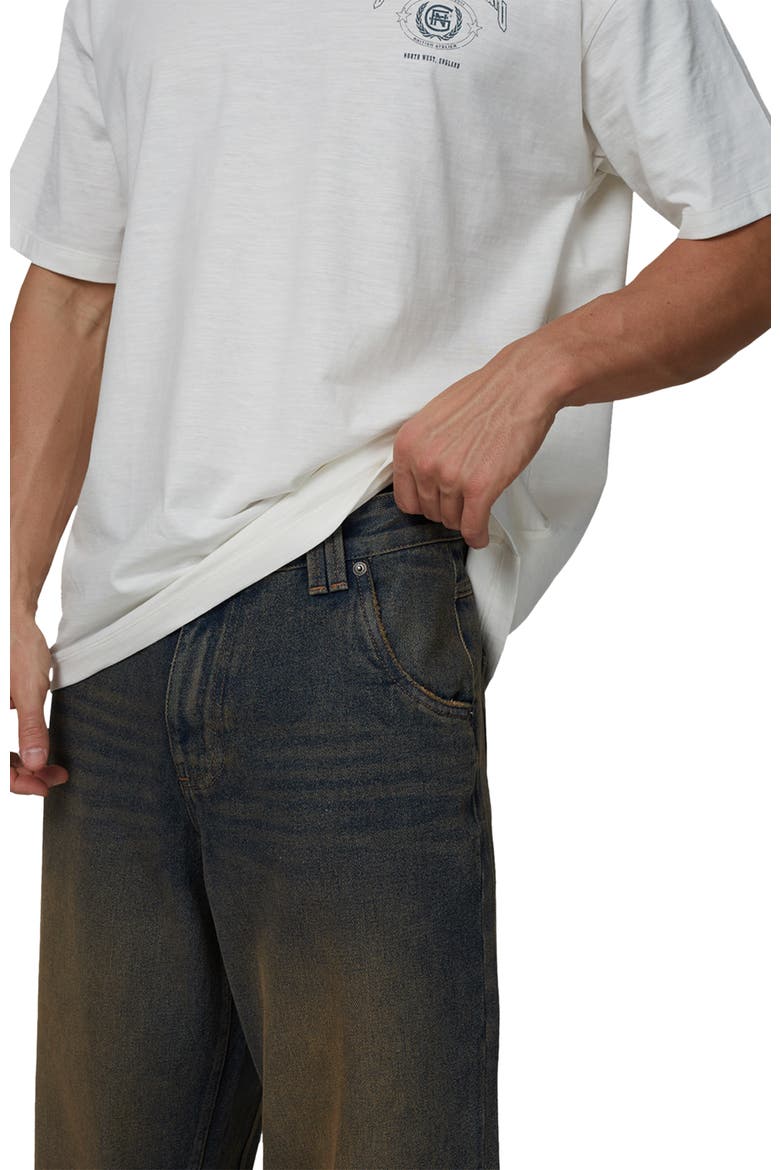 Straight Leg Baggy Jeans, Alternate, color, Brown
