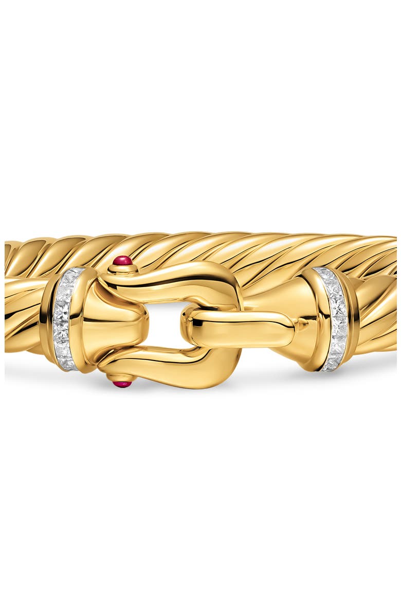 Cablespira Flex Buckle Bracelet in 18K Yellow Gold with Rubies & Diamonds, Alternate, color, GOLD