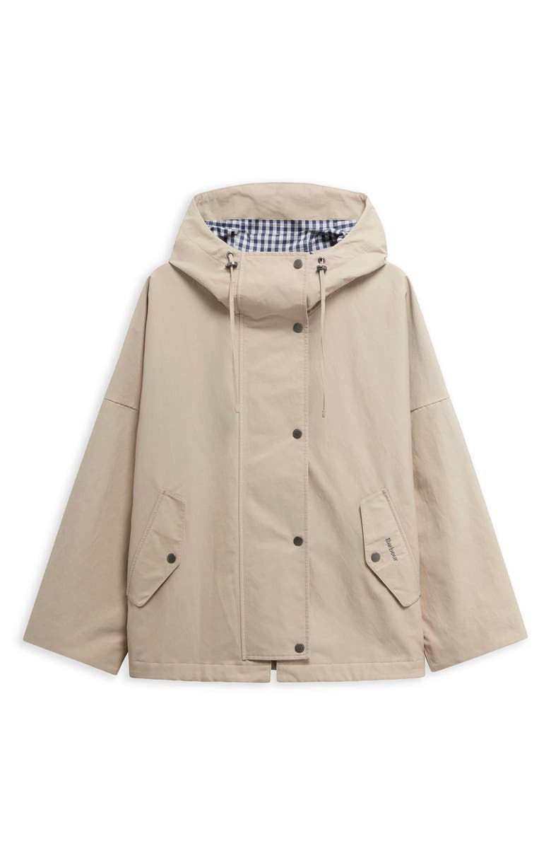 Barbour Kingswood Showerproof Hooded Jacket, Alternate, color, Light Sand/ Navy Gingham