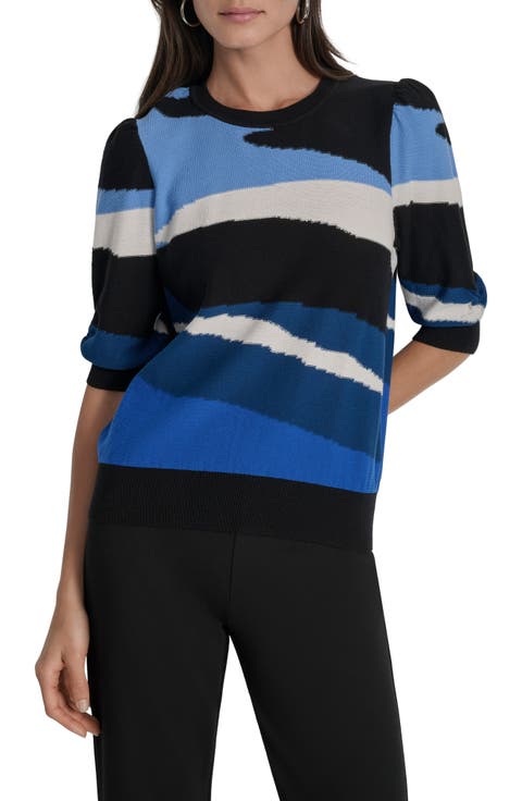 Puff Shoulder Cotton Sweater