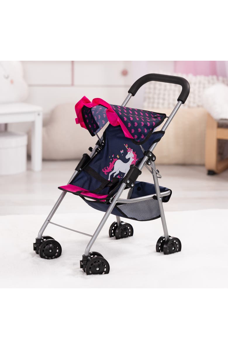 Bayer Design Foldable Buggy Stroller For Dolls Up to 18 inches, Alternate, color, Multicolored