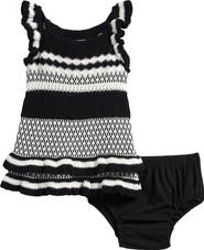 Splendid Ruffle Cotton Blend Sweater Dress with Bloomers