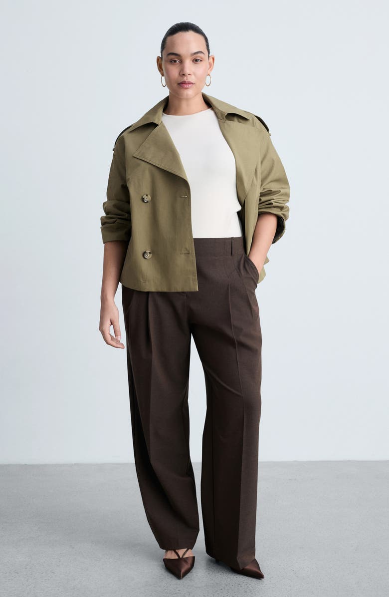 Double Breasted Crop Trench Coat