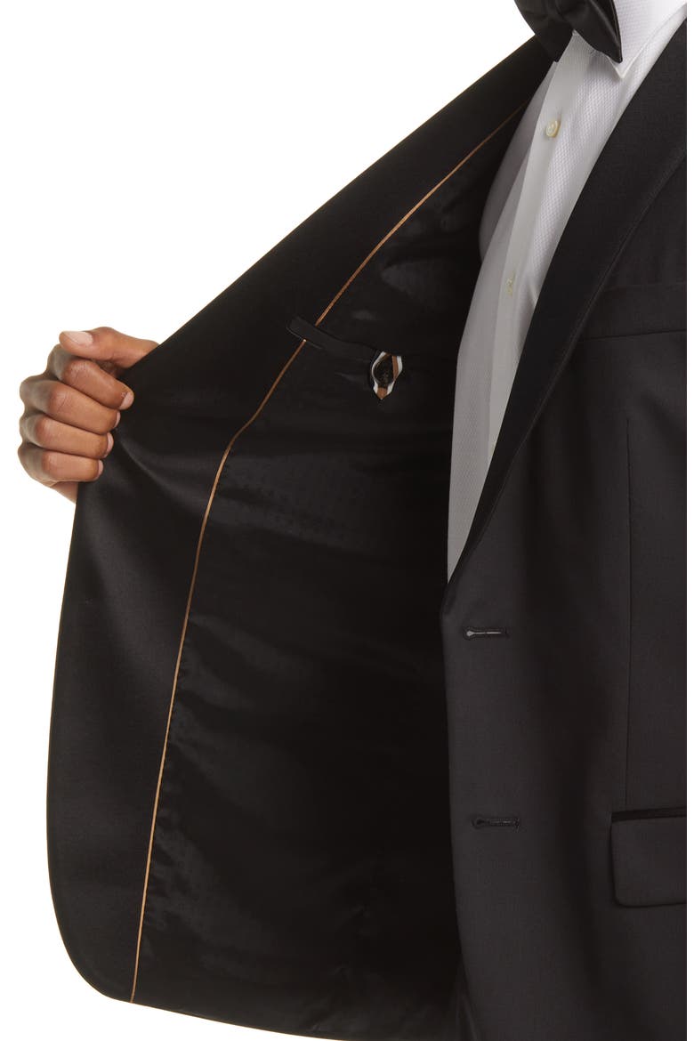 Huge Slim Fit Black Wool Tuxedo, Alternate, color, BLACK